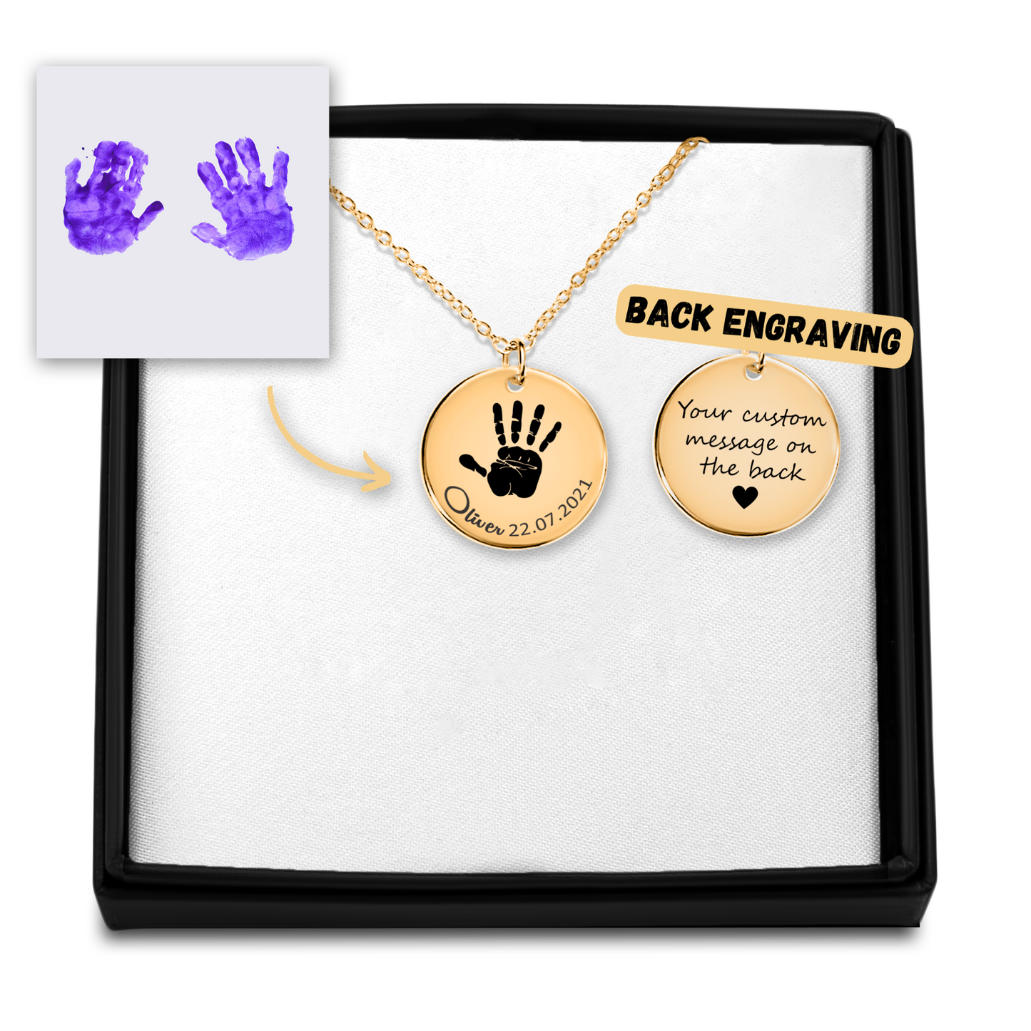 Baby Hand Print Necklace